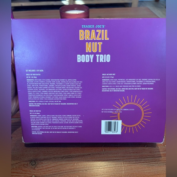 Limited Edition Trader Joe's Brazil Nut Body Trio NWT - Picture 7 of 7